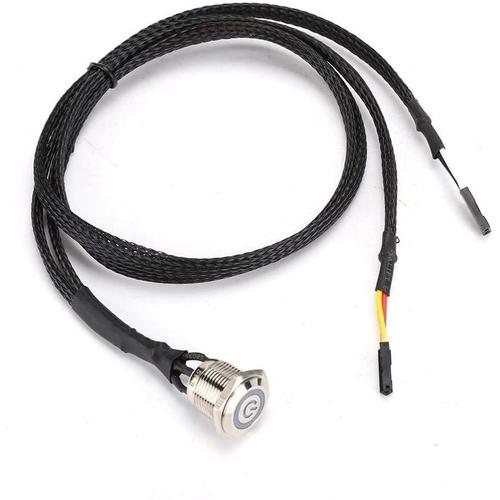 Cable de Bouton d'alimentation de l'ordinateur, kit de Fil de cable du commutateur de r¿¿initialisation de l'alimentation du PC ¿¿ Assembler pour Ordinateur(Bleu)