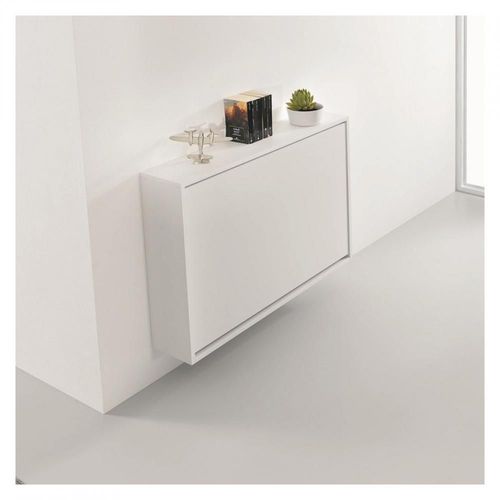 Table/Bureau Mural Pliante Bureau Support Acier Structure Stratifié Écologique Blanc