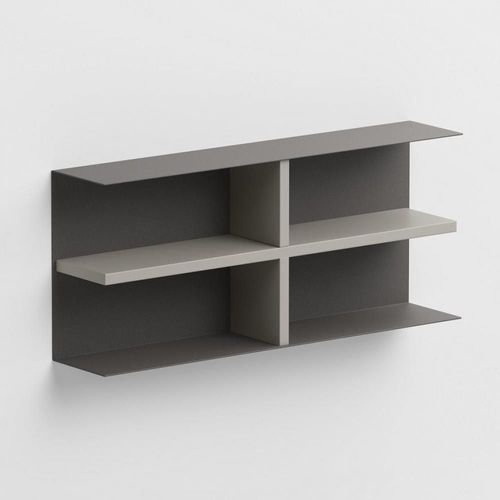 Bibliothèque Murale Bureau Structure Métal Ardoise Étagère Stratifié Écologique Gris Tourterelle