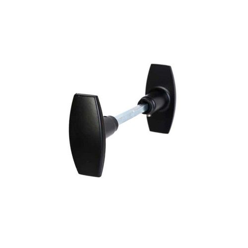 Bouton double fonte 92 mm avec carré 6 mm en aluminium noir Klose Besser