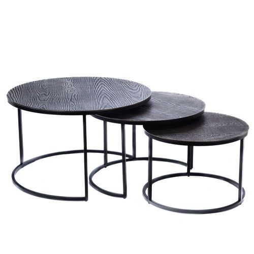 Set De 3 Tables Basses Etain