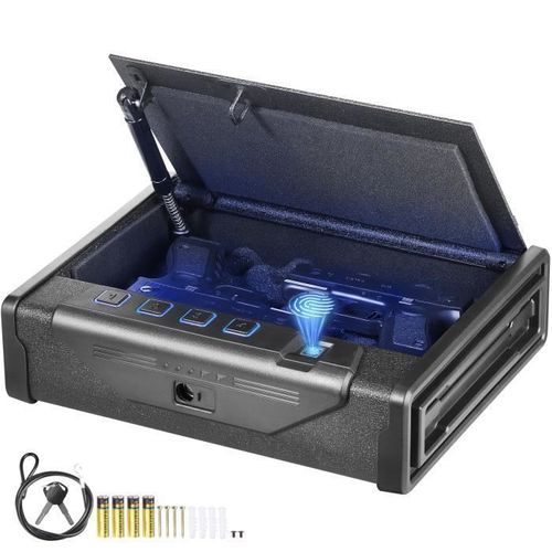 Coffre-Fort de Pistolet - VEVOR - Coffre-Fort pour 2 Pistolets Coffre-Fort Biométrique Triple Déverrouillage