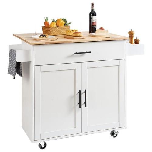 Îlot Central - Vevor - Îlot Central Desserte De Cuisine À Roulettes 90 Cm Avec 1 Armoire 1 Tiroir