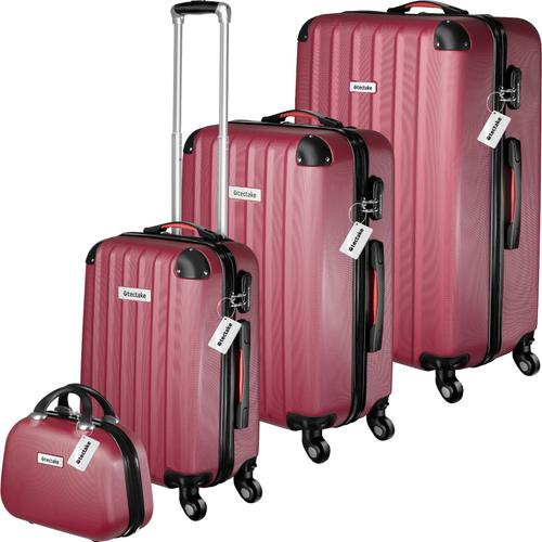 Set de valises rigides Cleo 4 pièces avec pèse-valise - rouge bordeaux