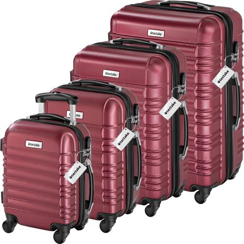 Set de valises rigides Mila 4 pièces avec pèse-bagages - rouge bordeaux