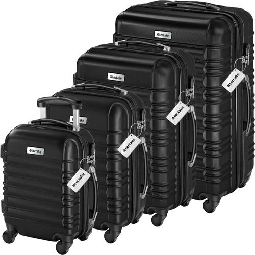 Set de valises rigides Mila 4 pièces avec pèse-bagages - noir