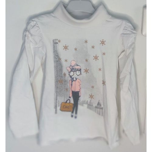 T-Shirt Manches Longues Blanc - T6 Ans