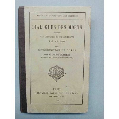Dialogues Des Morts Fénelon Notes Abbé Martin Poussielgue Frères