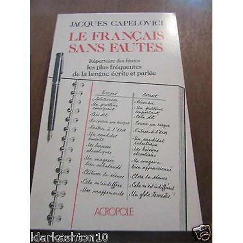 Jacques Capelovici Le Français Sans Fautes Acropole