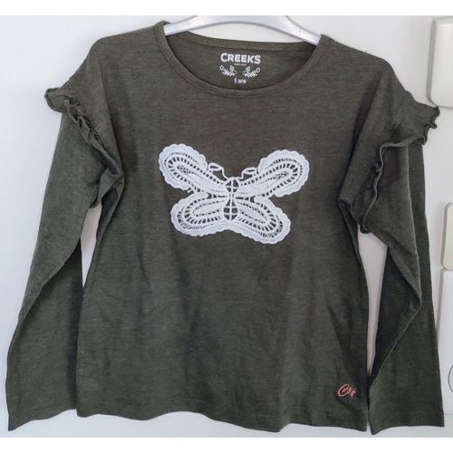 T-Shirt Manches Longues Kaki Creeks - T6 Ans