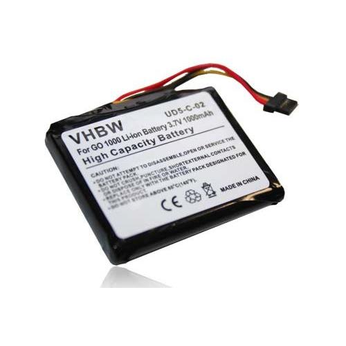 vhbw Batterie compatible avec TomTom Go 2405M, Live 1005 Europe, 2405T, Live 1000 Europe GPS, appareil de navigation (1000mAh, 3,7V, Li-ion)