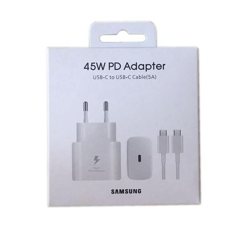 Chargeur Usb C Rapide 45 W (45w) Adaptateur Secteur Avec Câble Usb C 5a 1.8m Pour Samsung Galaxy S23/S22/S21/20/Ultra/ Note10+ Galaxy Tab S8 S8+ S8 Ultra Tab S7 S7+ S7 Fe - Blanc - [Miyi®]