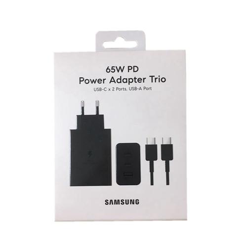 Chargeur Rapide 65 W (65W) Adaptateur Secteur 3-Port PD3.0 (Max 65W) + PD3.0 (Max 25W) + USB-A (Max 15W) avec Câble USB-C pour Samsung Galaxy, Tab, Note PC - Noir - [MIYI®]