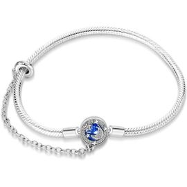 TIANYI-Bracelet Pour Femme Pandora charms avec Fermoir C?ur en Argent