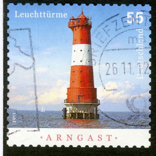Timbre Oblitéré Deutschland, Arngast, Leuchttürme, 2011, 55