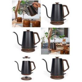 Bouilloire électrique design col de cygne 1,2 L 1000W façon barista Bouton marche/arrêt et témoin lumineux
