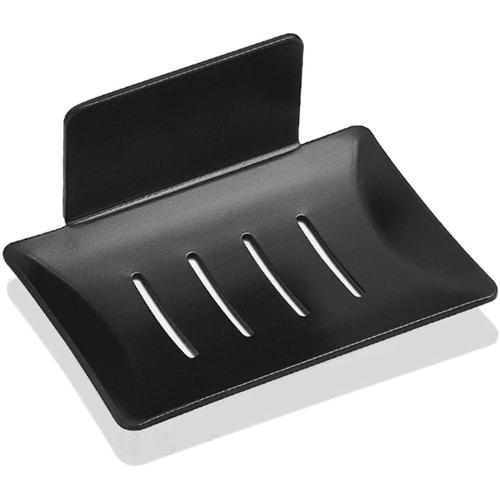 Paquet de 2 porte-savons, porte-savon adhésif porte-savon en aluminium porte-savon support de bain-noir (aucun Dirlling requis)