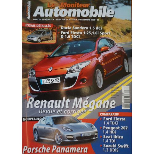 Le Moniteur Automobile N°1434 - Dacia Sandero 1.5 Dci - Ford Fiesta 1.25, 1.6i Sport & 1.6 Tdci - Renault Megane 1.5 Dci 90 & Coupe 2.0 Tce 180