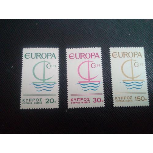 Timbre Chypre Y T 262 A 264 Europa/Cept - Navire 1966 ( 140108 )