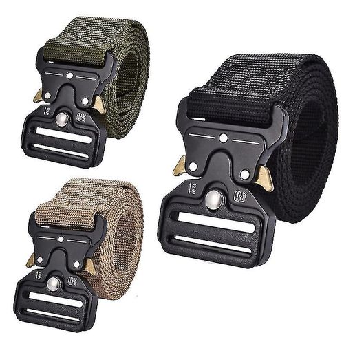 Ceinture pour hommes Style militaire tactique ceintures de travail en Nylon robustes ceintures d'extérieur ceintures de gréement pour hommes vert