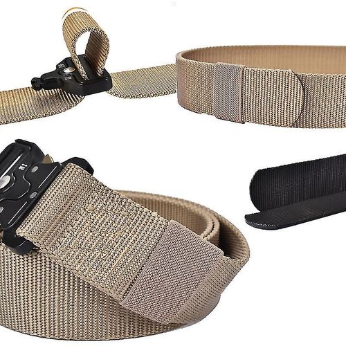 Ceinture pour hommes style militaire tactique ceintures de travail en nylon robustes ceintures d'extérieur ceintures de gréement pour hommes kaki