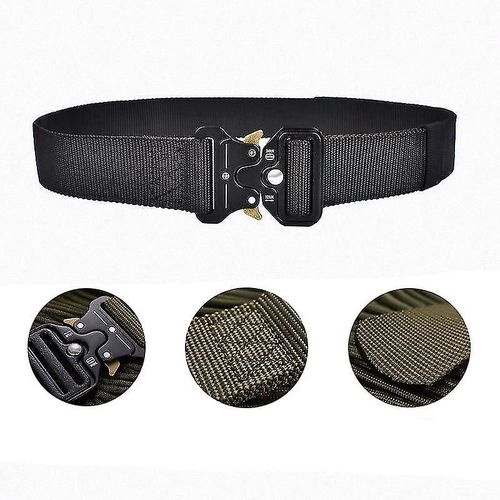 Ceinture pour hommes Style militaire tactique ceintures de travail en Nylon robustes ceintures d'extérieur ceintures de gréement pour hommes noir