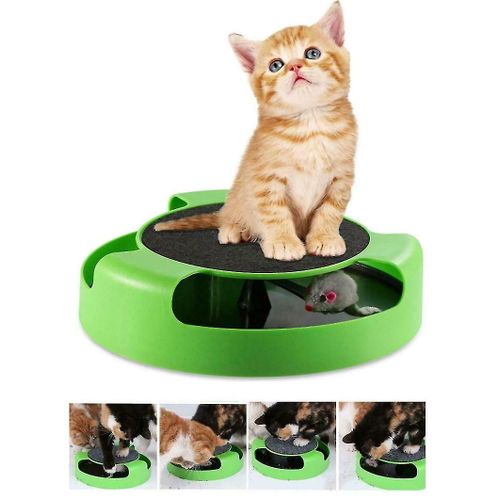 Chat Attraper La Souris En Mouvement, Jouet Interactif, Tapis À Griffes En Peluche