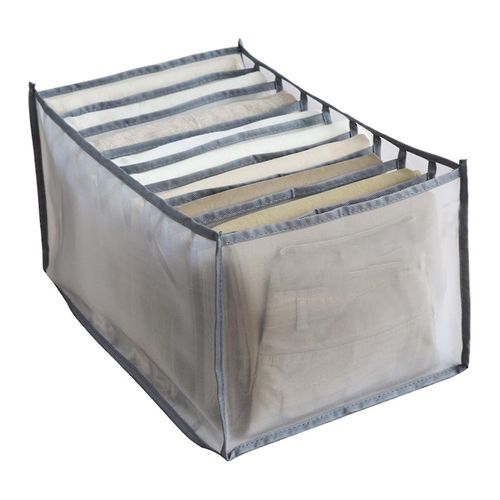 Armoire Pliable Vêtements Tiroir Organisateur Polyvalent Grande Capacité Compartiment Poignée De Rangement 9 Gris