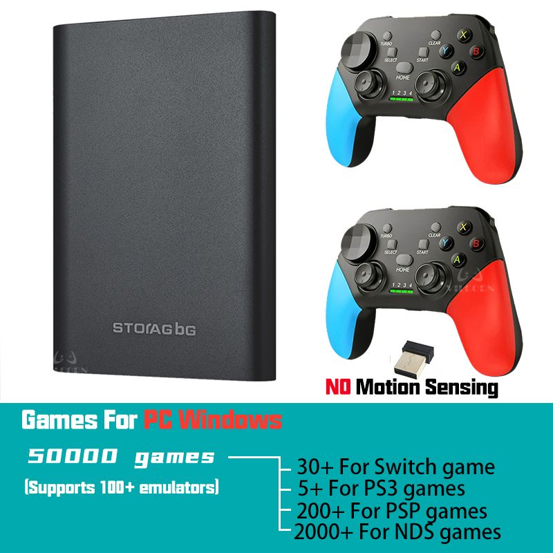 Disque Dur Externe Portable Avec 750 Jeux Intégrés, Console De Jeu Vidéo Rétro, Commutateur Ps3 Psp, Plug And Play, 50000 Go