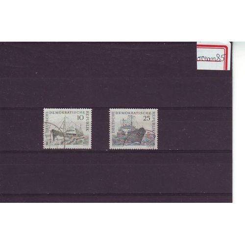 Allemagne Ddr : Chalutiers - Lot De 2 Timbres Oblitérés