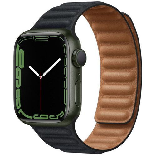 Leather Link Watch Series 1-9 / Se 38/40/41 Mm Taille S/M Midnight