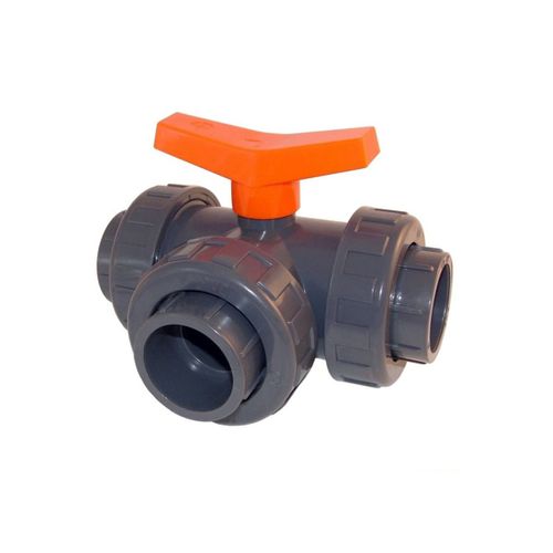 Vanne 3 voies PVC en T ? 63 mm - AquaZendo