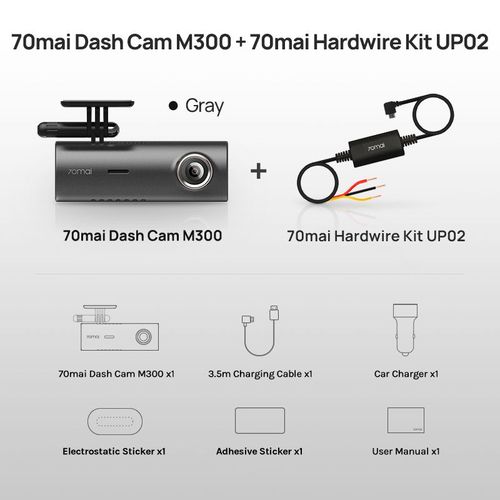 70mai-Camra De Tableau De Bord M300,Dvr De Voiture,Fov 140 ,1296p,Vision Nocturne,Enregistreur,Moniteur De Stationnement 24h,Wifi,Contrle D'application - Type M300 Gray N Hw Kit-Sd Card 32gb