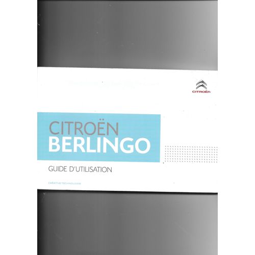 Manuel D'utilisation Citroën Berlingo Utilitaire 2016