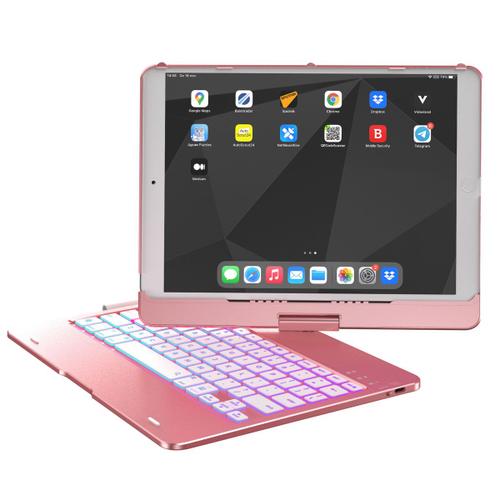 Accezz Étui de tablette Clavier pour iPad 10.2 (2019/2020/2021) / Air (2022/2020) / Pro 10.5 Rose Dorée