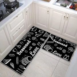 TIANYI-Lot de 2 Tapis de Cuisine antidérapants et durables lavables
