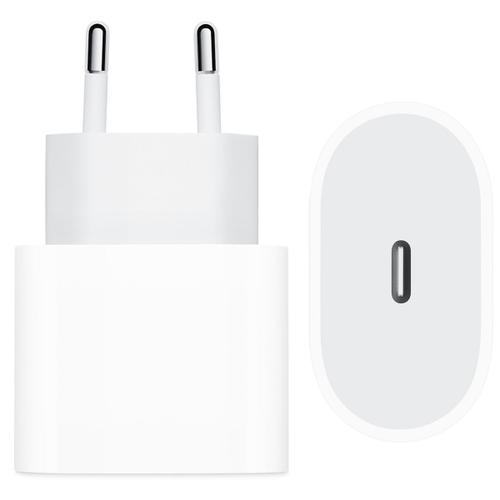 Adaptateur Secteur Usb-C Original Iphone 15 Pro Max Chargeur Connexion Usb-C 20w Blanc