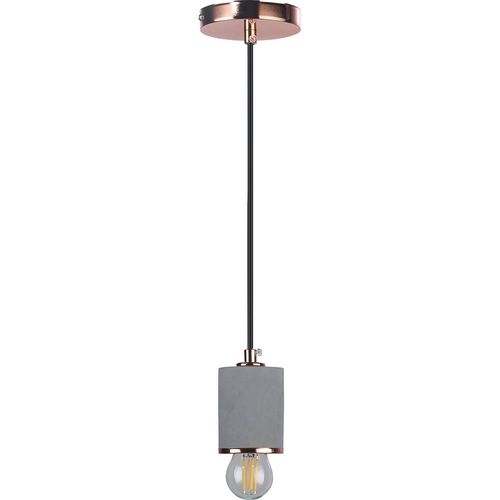Lampe Suspendue Francesca - Métal Et Béton Or Rose Chromé