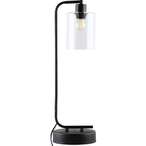 Lampe De Bureau Flavia - Métal Et Verre Noir