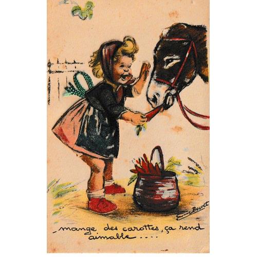 Carte Postale Germaine Bouret "Mange Des Carottes"