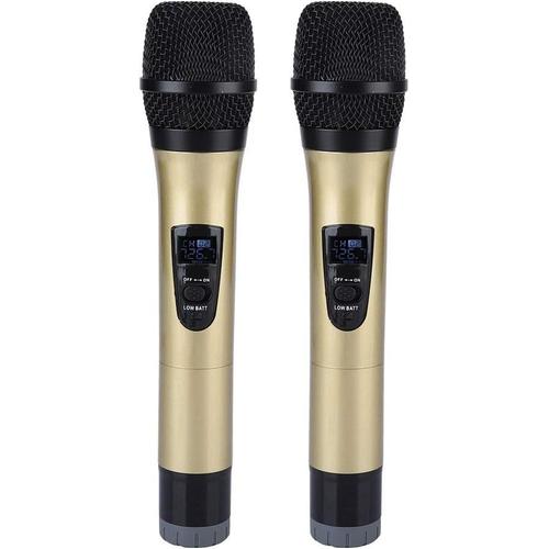 Hopcd Micro sans Fil Karaok¿¿, 2 Canaux UHF Micros Microphone Dynamiques, Handheld Microphone ¿¿ Main System avec R¿¿cepteur Rechargeable pour F¿¿te,Conf¿¿rence,Mariage,Bar,Eglise?- Port¿¿e de 50 M