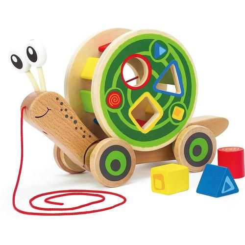 Jouet En Bois D'escargot Pour Enfants De 1 An - Jouet À Tirer - Jouet En Forme Colorée Avec Corde Facile À Saisir