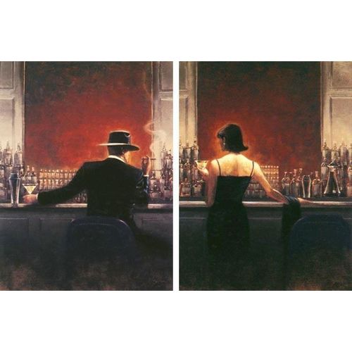 Bonnie & Clyde, Deux Tableaux De Peinture Décorative De Haute Qualité « Salon De Soirée »  Chacun 60x78