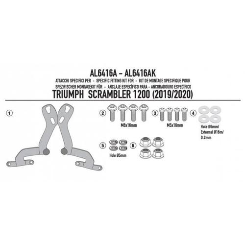 Givi Kit Fixation Pare Brise 100al/B Triumph Scrambler 1200 (Al6416a)