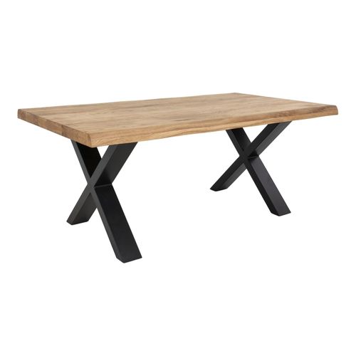Table Basse 120 Cm En Chêne Huilé Fumé Naturel Et Acier