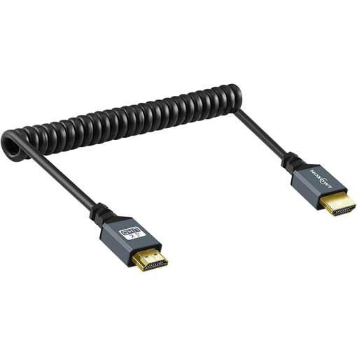 SUBZONAL-Câble Spiralé HDMI vers HDMI, HDMI Mâle vers HDMI Mâle Spi...