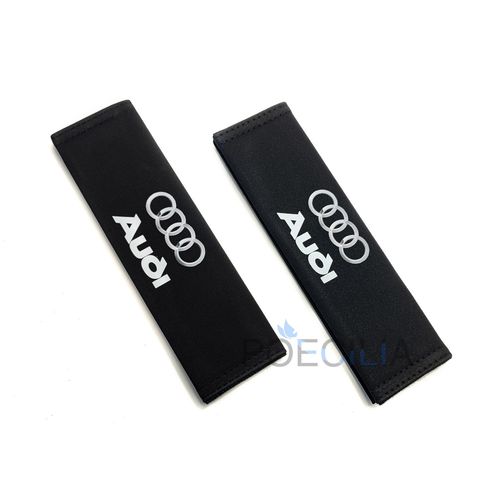 2 Housse De Ceinture De Sécurité En Daim Avec Logo Audi , Noir