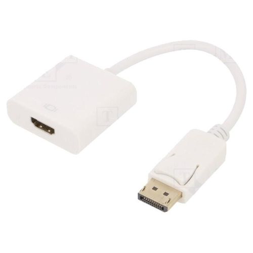 Adaptateur DisplayPort 1.1 DisplayPort prise male vers HDMI femelle 0.1m - Blanc