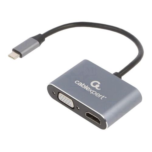 Adaptateur USB C 3.0 prise male D-Sub 15pin HD femelle HDMI femelle UHD 4K 3D 0.15m - Noir