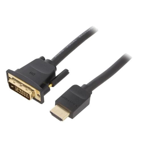 Cable DVI-D -18-1- prise male HDMI prise male Full HD 2m - Noir